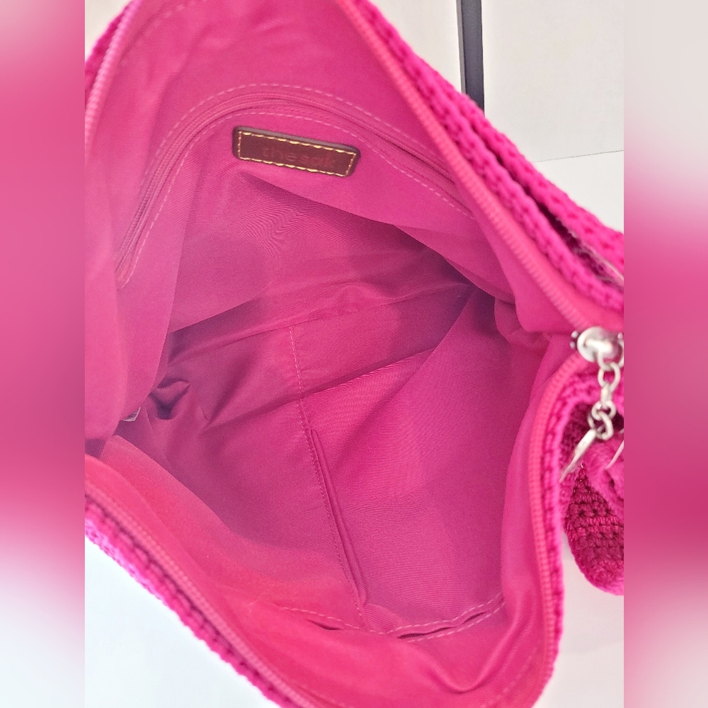 The Sak Fuchsia Hand-Crocheted Vegan Shoulder Bag - Picture 2 of 5